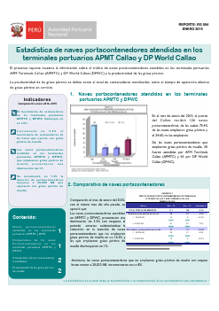 Estadísticas de naves atendidas con grúas pórtico – 2015