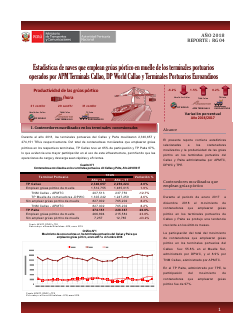 Estadísticas de naves atendidas con grúas pórtico – 2018