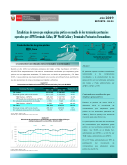 Estadísticas de naves atendidas con grúas pórtico – 2019