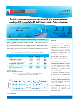 Estadísticas de naves atendidas con grúas pórtico – 2022