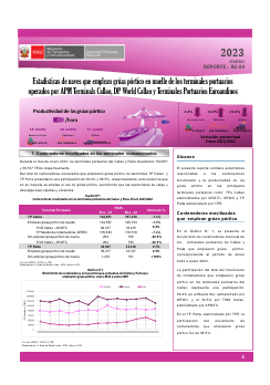 Estadísticas de naves atendidas con grúas pórtico – 2023