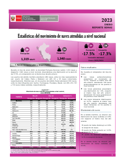 Movimientos de naves a nivel nacional – 2023